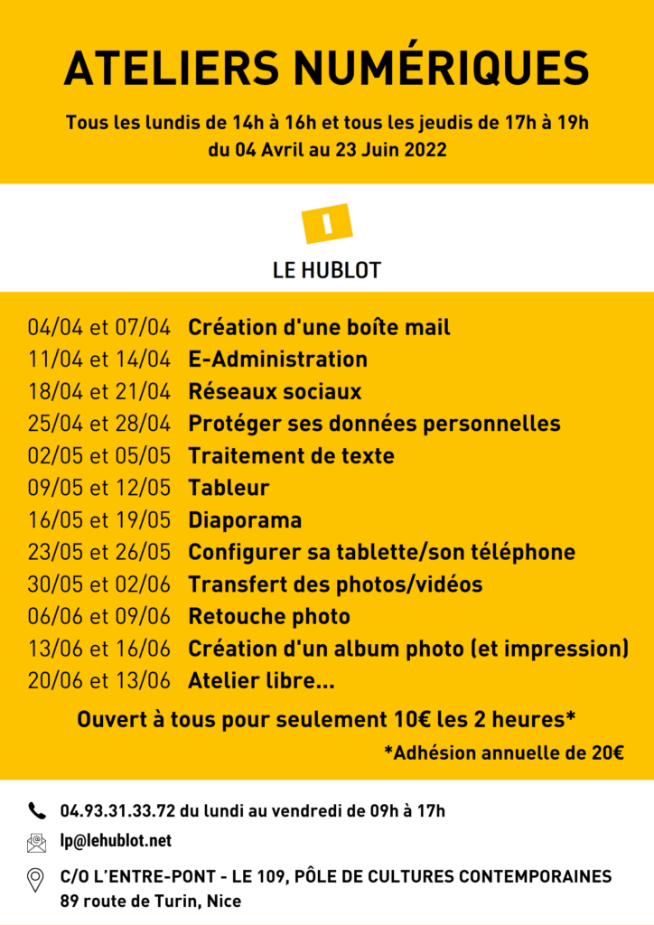 Programmation des ateliers numériques